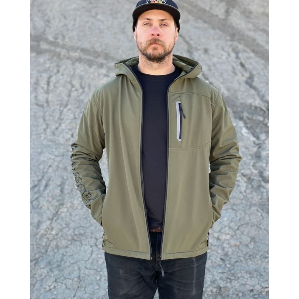 Tobacco Motorwear Company Kevlar Defiant Hoodie Softshell Riding Jacket Olive S